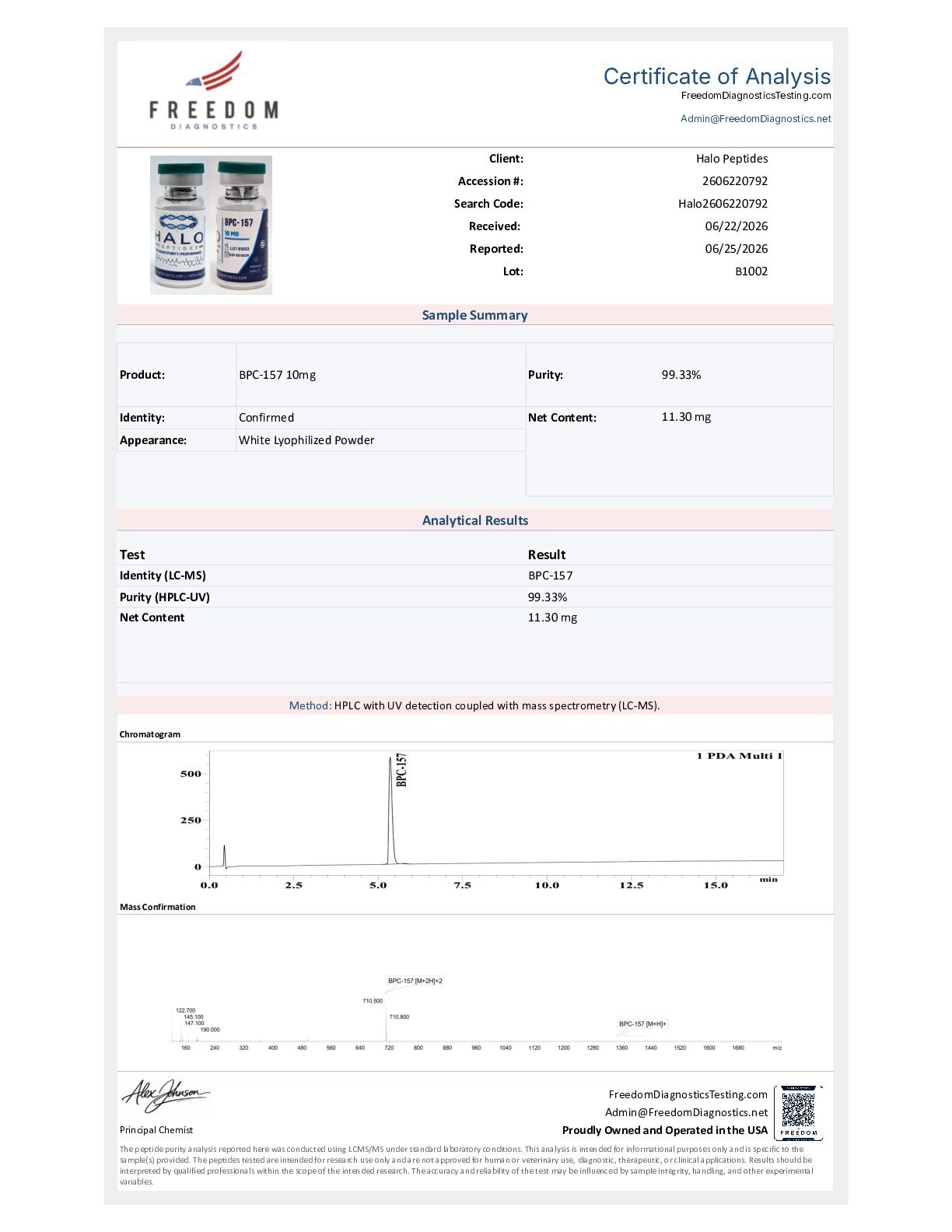 BPC-157 BPC-157 10mg Certificate of Analysis